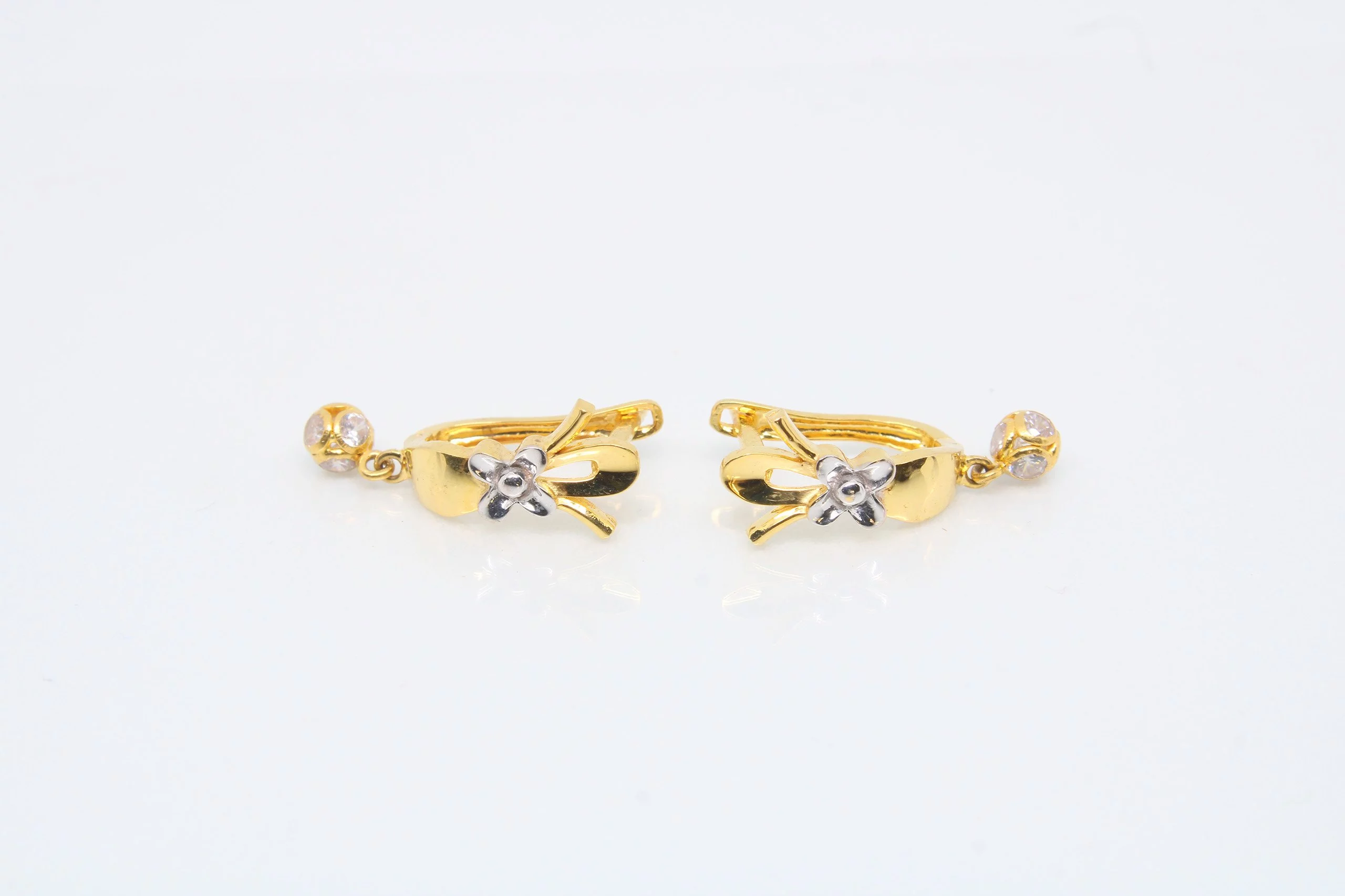 2 Pairs Lot, 22k Solid Gold Plated Dainty Stud Earrings,Ear Studs,Tops –  Madeinindia Beads